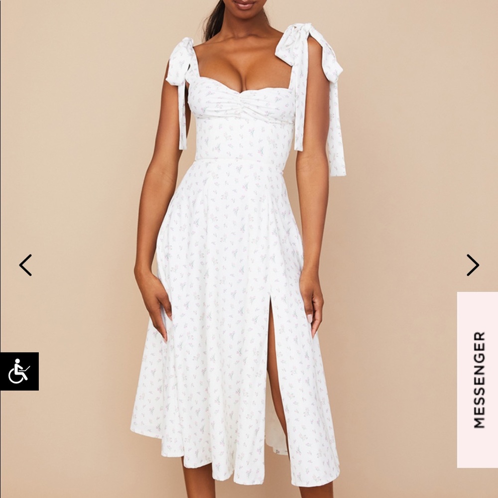 House of CB White Floral Midi Dress